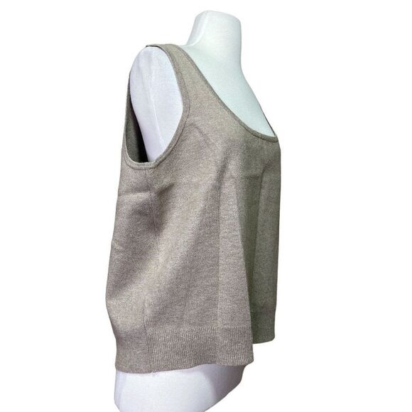 Tahari Sweater Tank Top Size 1X Tan - Picture 2 of 6